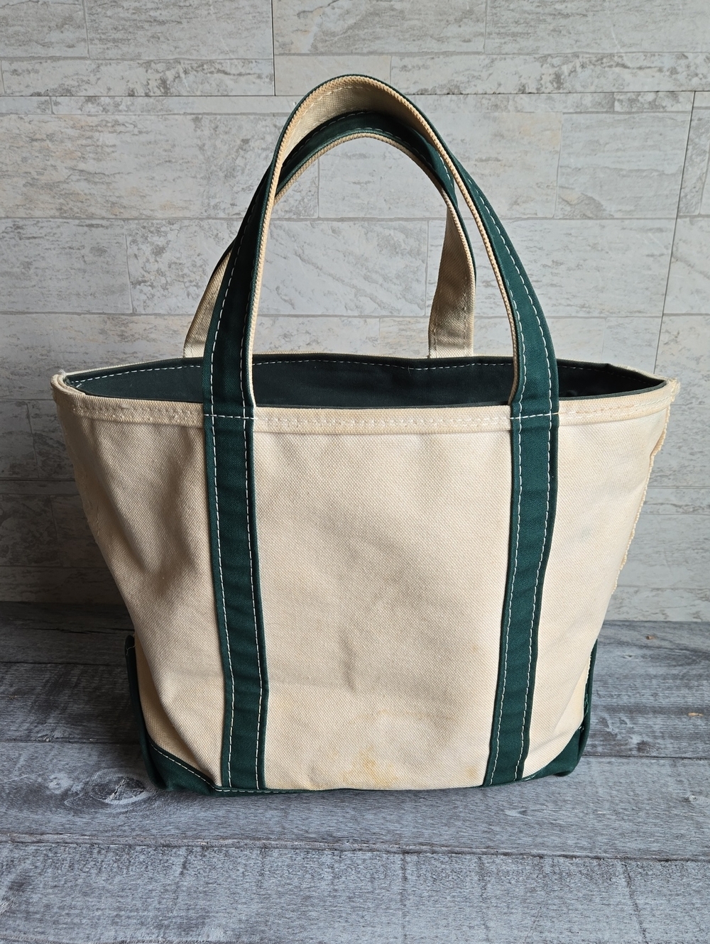 L.L. Bean Vintage Boat And Tote Canvas Bag Medium With Zipper - Picture 9 of 10
